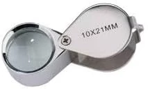 My Souq Store 20x21mm Mini Magnifying Glass, 20x21mm Mini Magnifying Glass, Hand Foldable Metal Lens, High Magnification Magnifying Glass for Jewelry (Silver)-B0CMJMYTF6