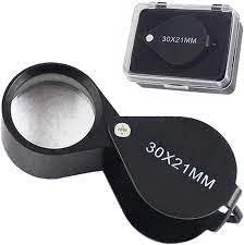 MySouq-Store S Shape Magnifying Glass, Mini Jewelry Magnifying Glass, Powerful Dual Chrome Plated Magnifier, 21mm, 30X 3000% Magnification, Silver, for Antiques, Rocks, Coins, Stamps-B0CHYXQZDH