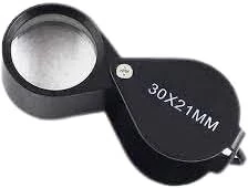 MySouq-Store S Shape Magnifying Glass, Mini Jewelry Magnifying Glass, Powerful Dual Chrome Plated Magnifier, 21mm, 30X 3000% Magnification, Silver, for Antiques, Rocks, Coins, Stamps-B0CHYXQZDH