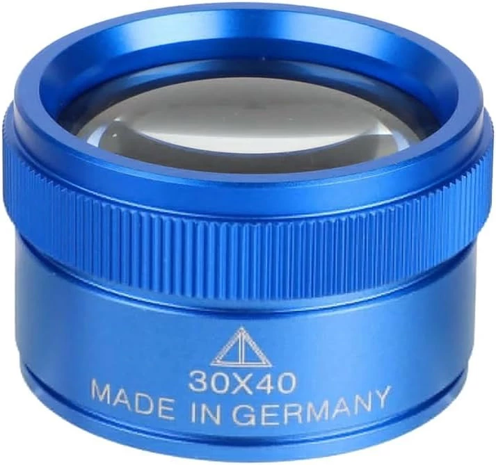 My Souq Store Mini Magnifier [1 Piece - Blue] 40x30 Focus Adjustable Cylinder Magnifier HD Optical Glass with Scale Jewelry Magnifier Tool (Made in Germany)-B0DBXCV77W