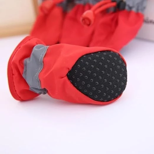 My Souq Store Waterproof Anti-Slip Rain Boots for Kittens, Dogs, Puppies, Dogs, Pets [4pcs/set] (Orange, 4)-B0CRCJY1BP