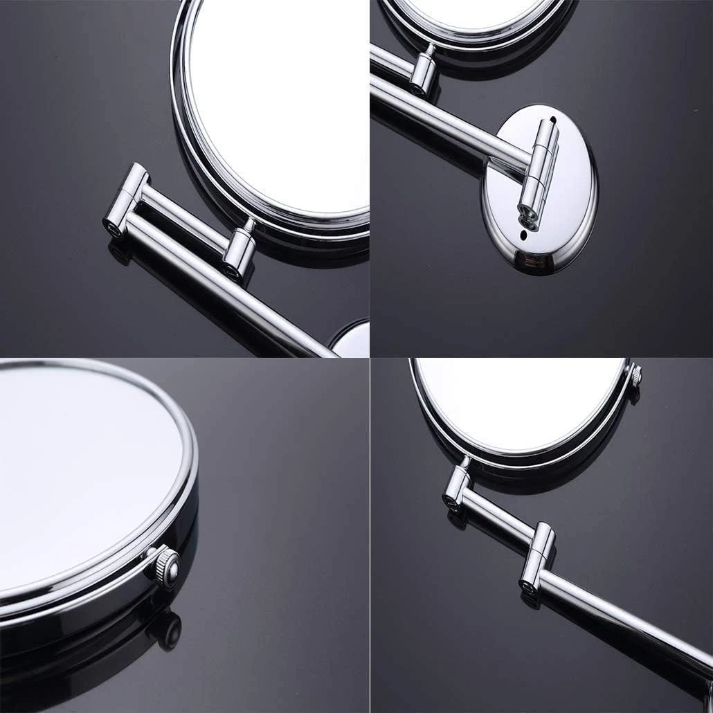 My Souq Store Foldable Wall Mounted Makeup Mirror, 8 Inch Connectable Mirror, Double Foldable Foldable Mirror for Bedroom or Bathroom (Color: Silver - Stainless Steel - 20 cm)-B0DBGRJFKR