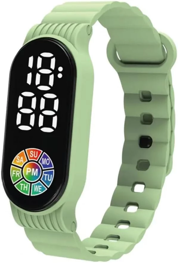 My Souq Store Waterproof High Definition Touch Screen Digital Watch Accurate Time Multifunction Watch for Kids Daily Accessory - Green as shown-B0DBFMC3X6