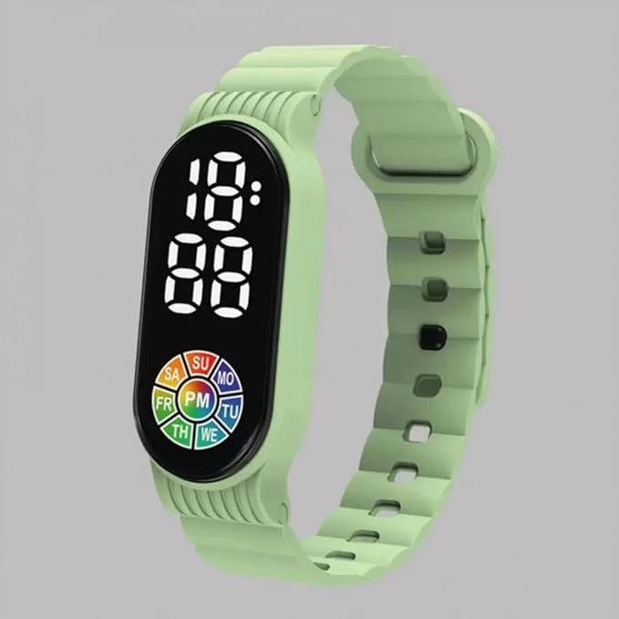 My Souq Store Waterproof High Definition Touch Screen Digital Watch Accurate Time Multifunction Watch for Kids Daily Accessory - Green as shown-B0DBFMC3X6