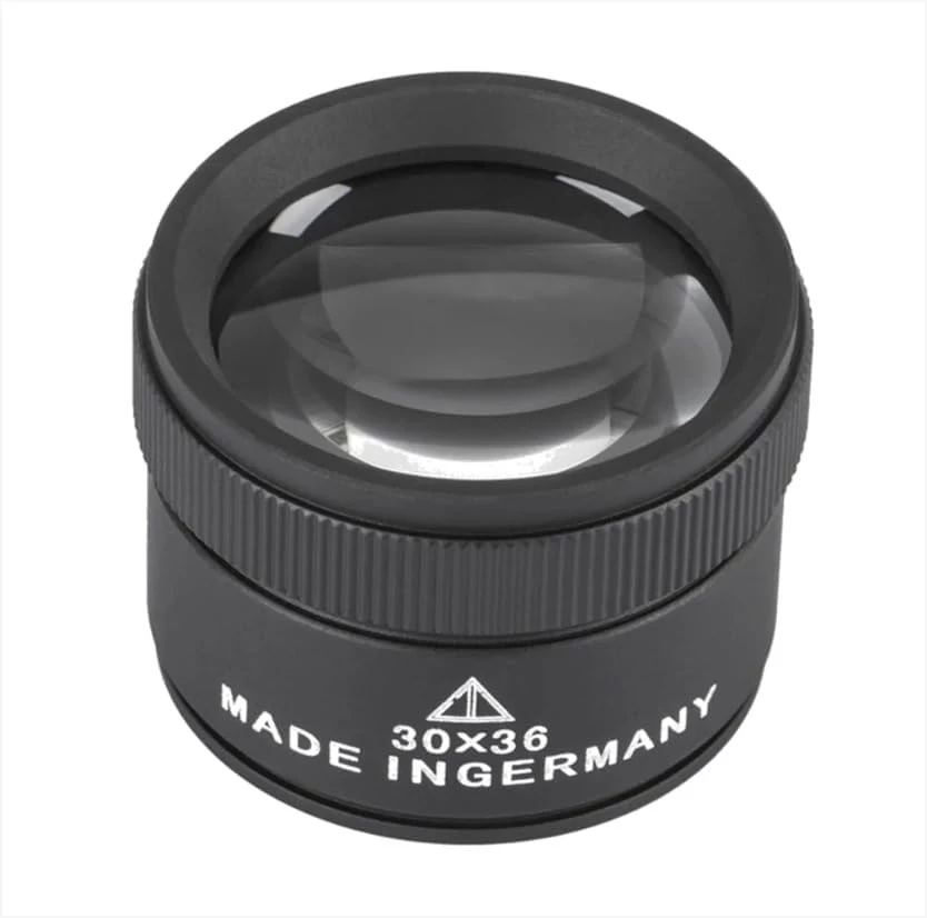 My Souq Store Mini Magnifier [1 Piece - Black] Cylindrical Magnifying Glass 30 x 36 Adjustable Focus HD Optical Glass with Scale Jewelry Magnifying Tool (Made in Germany)-B0DCSTYMKK