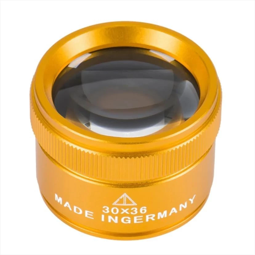 My Souq Store 30 x 36mm Magnifying Glass [1 Piece - Gold] K9 Optical Lens Monocular Magnifying Glass Portable Lens for Coins and Jewelry (Made in Germany)-B0DCSV26JQ