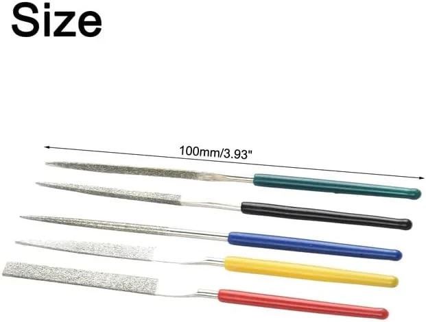 MySouq-Store 6Pcs 2x100mm Small Needle File Set Hand Tools For Jeweler Wood Carving Craft Metal Glass Stone Stainless Steel Polishing Carving (D) As shown -B0DDWB2J82