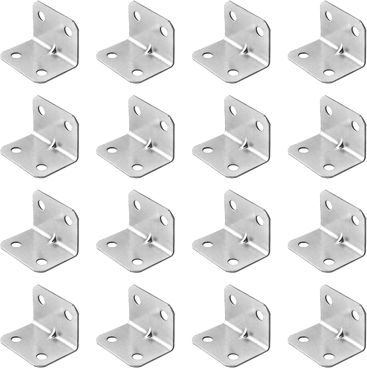 My Souq Store Set of 16 Reinforced Right Angle Brace (23 x 23mm), 90 Degree Iron Angle Brace - Hinged Brace, Durable Stability for Your Woodworking Projects-B0DF5YLDBH