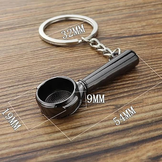 Mai Market Store - [1 Piece - Black] Series of Metal Mixture Shaped Coffee Spoon and Keyholder For Car, Keyholder For Bearing Decoration, Hanging Key Ring For Handicrafts-B0DF65YL49