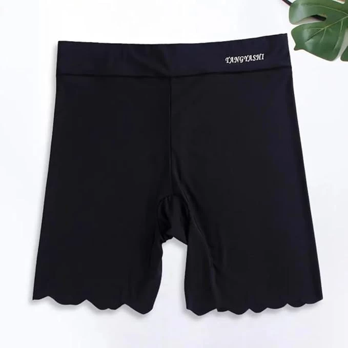 MySouq-Store [1PCs-3XL-Black] Boxer Shorts Slim Fit Stretchy Flat Angle High Waist Safety Panties Privacy Protection Thin Long Leg Seamless Boyshorts Waist:72cm,Hip: 82cm, Pants Length: 39cm(Approx.)-