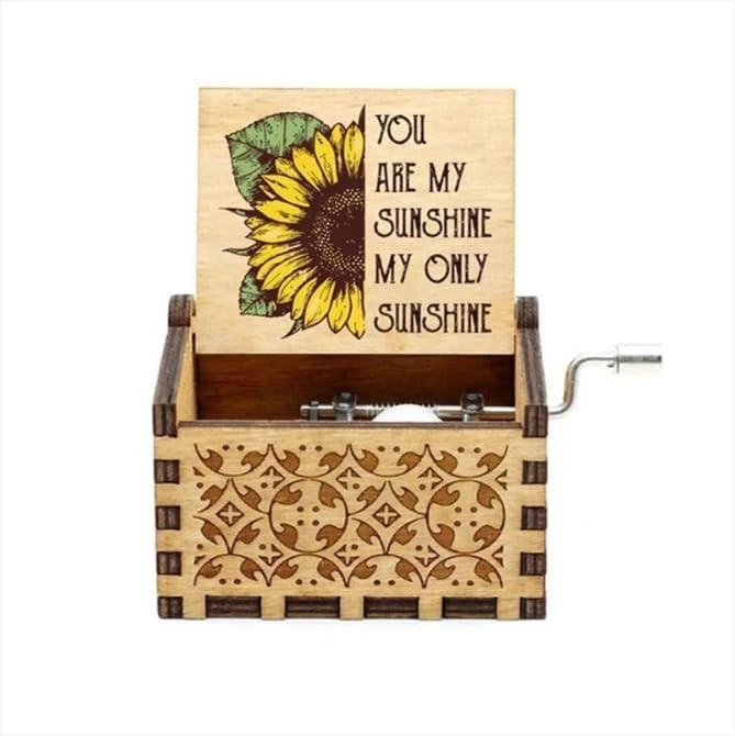 You Are My Sunshine Music Box from My Souq Store - Handmade Half Sun Flower Music Box as shown,-B0DFDVN2RY