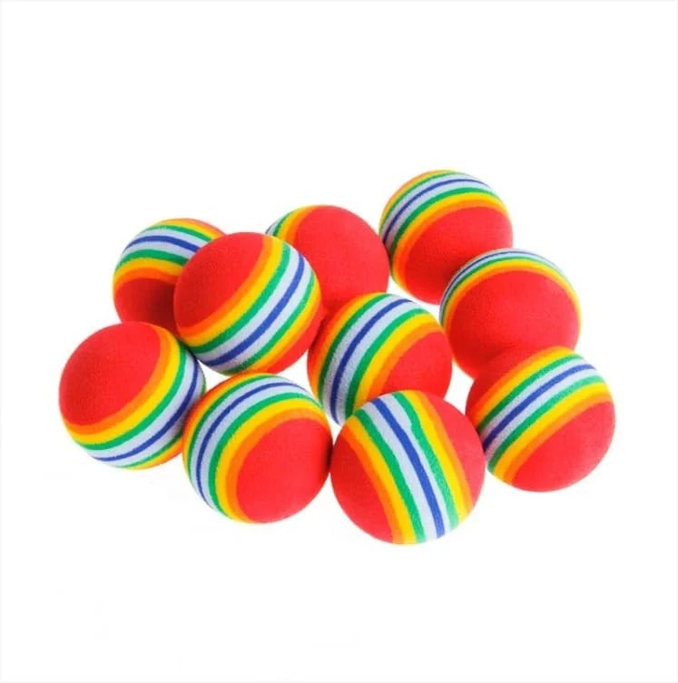 My Souq Store Random Rainbow Color EVA Interactive Play Ball for Cats Dogs Kitten [4pcs], Pet Training Balls-B0DFMJ7ZDZ