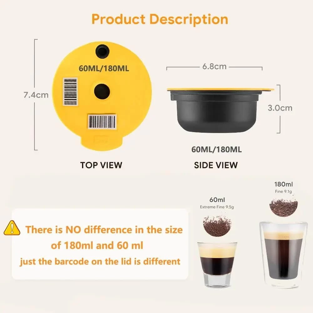 My Souq Store Reusable Coffee Capsule for Tassimo Bosch Machine with Refillable Filter (1 Piece) (60ml + Temperature)-B0DFX66ML6