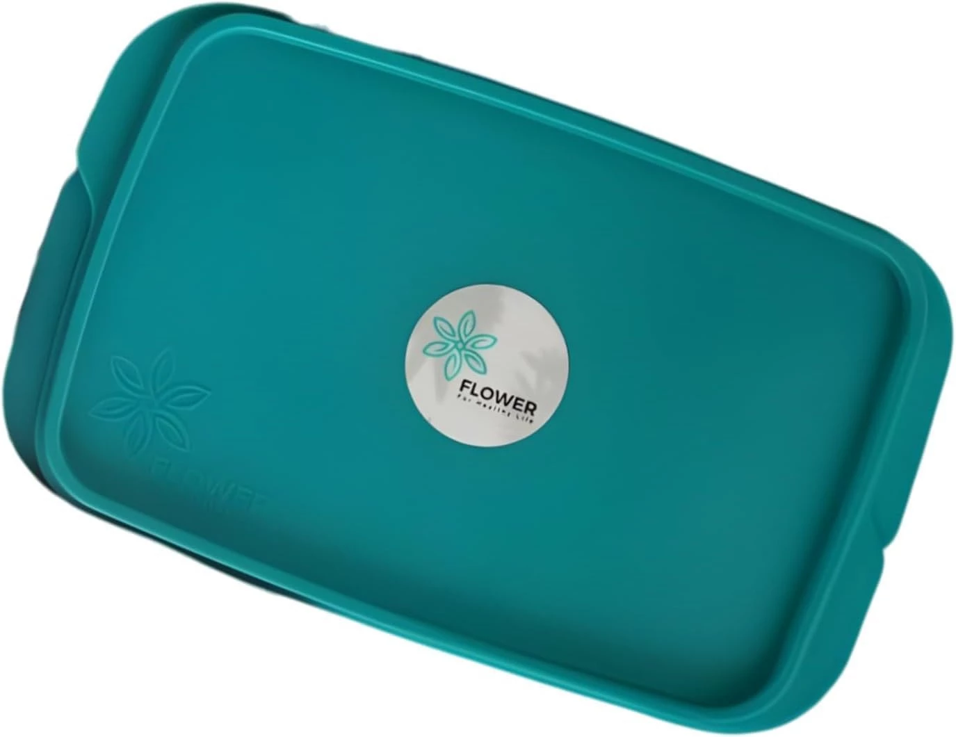 Lunch box made of faux leather with internal dividers, dish safe and ceramic, 1 liter + plastic spoon and fork from My Souq Store (Mint Green) -B0DGCYYLJM