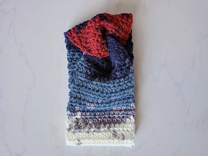 Handmade wide crochet bandana for women from My Souq Store (youth bandana as pictured) 22 cm x 12 cm-B0DH8DD958