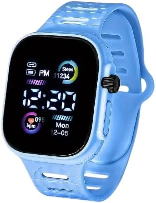 Digital watch for children from My Souq Store, electronic, luminous, boys and girls, students, 2024, light blue - B0DGDL6B5V