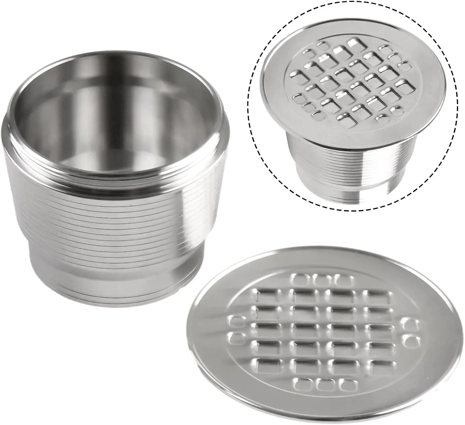 My Souq Store Reusable Stainless Steel Coffee Capsules [1 Stainless Steel Crema Espresso Capsule and Refillable Filters Fits Inissia Pixi-B0DGQQ4ND3