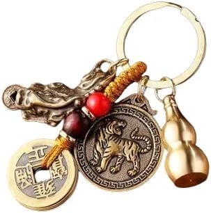 My Souq Store Keychain [1 Piece] Traditional Chinese Pi Xiu Money Painting Keychain Qing Dynasty Five Emperors Car Hanging Keychain -B0D6GBCR93