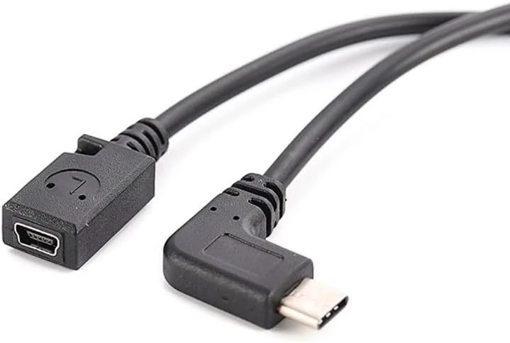 كيبل وصلة USB ميني USB انثى الى USB صغير بزاوية 90 درجة من ماي سوق.كو ستور، كيبل شحن ومزامنة شحن للابتوب (كوع)-B0DHYJ6KFK