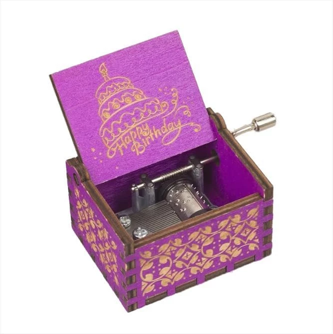 My Souq-Store Practical Mini Music Box, Randomly Wooden Happy Birthday Gifts (Purple Version)-B0DJRX8LJ4