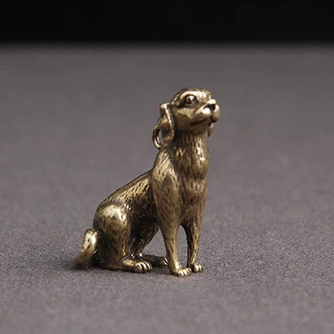 مجسمات نحاسية مصغرة مصنوعة يدويا على شكل كلب لتزيين المكتب او كدلاية مفاتيح