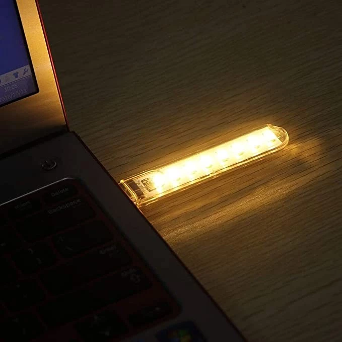مصباح USB صغيرة باضاءة LED للقراءة، يحتوي على 8 مصابيح LED اس ام دي ومتوافق مع الكمبيوتر واللاب توب والنوت بوك والموبايل، مصباح قراءة يعمل بالشحن من سولداوت (ابيض بارد) - B08NP94YQV