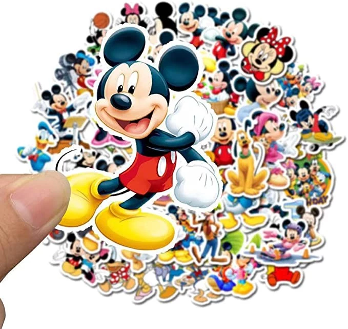 50Pcs/lot Disney Mickey Mouse Stickers no repeating pull bar box guitar personalized graffiti cartoon Kids sticker Toy B0973YYK8J