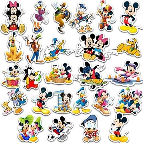 50Pcs/lot Disney Mickey Mouse Stickers no repeating pull bar box guitar personalized graffiti cartoon Kids sticker Toy B0973YYK8J