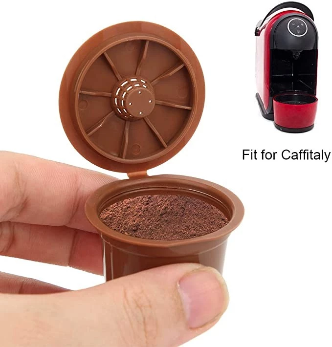 Huakii April Gift 3 قطعة قابلة لإعادة الاستخدام قابلة لإعادة الملء قرنة القهوة كبسولة فلتر كوب استبدال الملحقات صالح لـ Caffitaly-B08DYDKW38