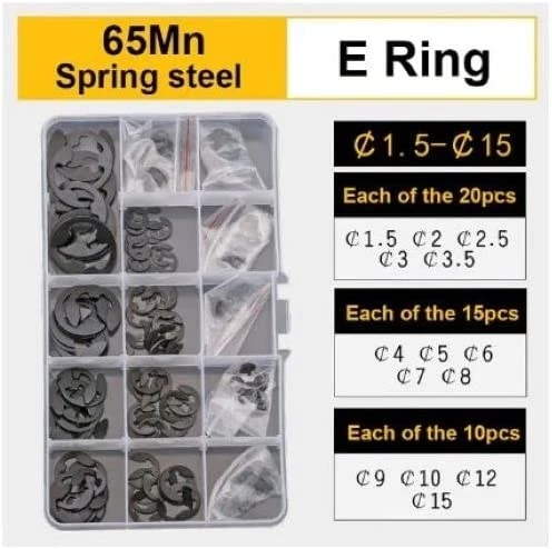 215Pcs E Ring Combination Set Clamp Spring Split Washer C-type E-type Circlip Plier Set B0B4KCC7H7