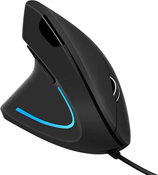 Vertical Left-Handed Mouse, Elec Space Left Hand Ergonomic USB Wired Mice, Adjustable DPI(1000/1200/1600), 6 Buttons Optical Mouse for Office Gaming PC Laptop Computer Desktop Mac