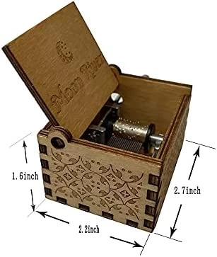 صندوق موسيقي خشبي من مون ريفر ، صندوق موسيقي خشبي محفور يدويًا مع قلادة مجانية (نهر القمر) - B09315MZLM