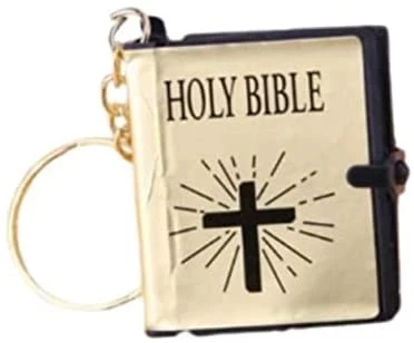 سلسلة مفاتيح الكتاب الإنجليزية توريد سلسلة مفاتيح الكتاب المقدس الذهبي الأبيض والأسود التي يمكن أن تكون رائعة