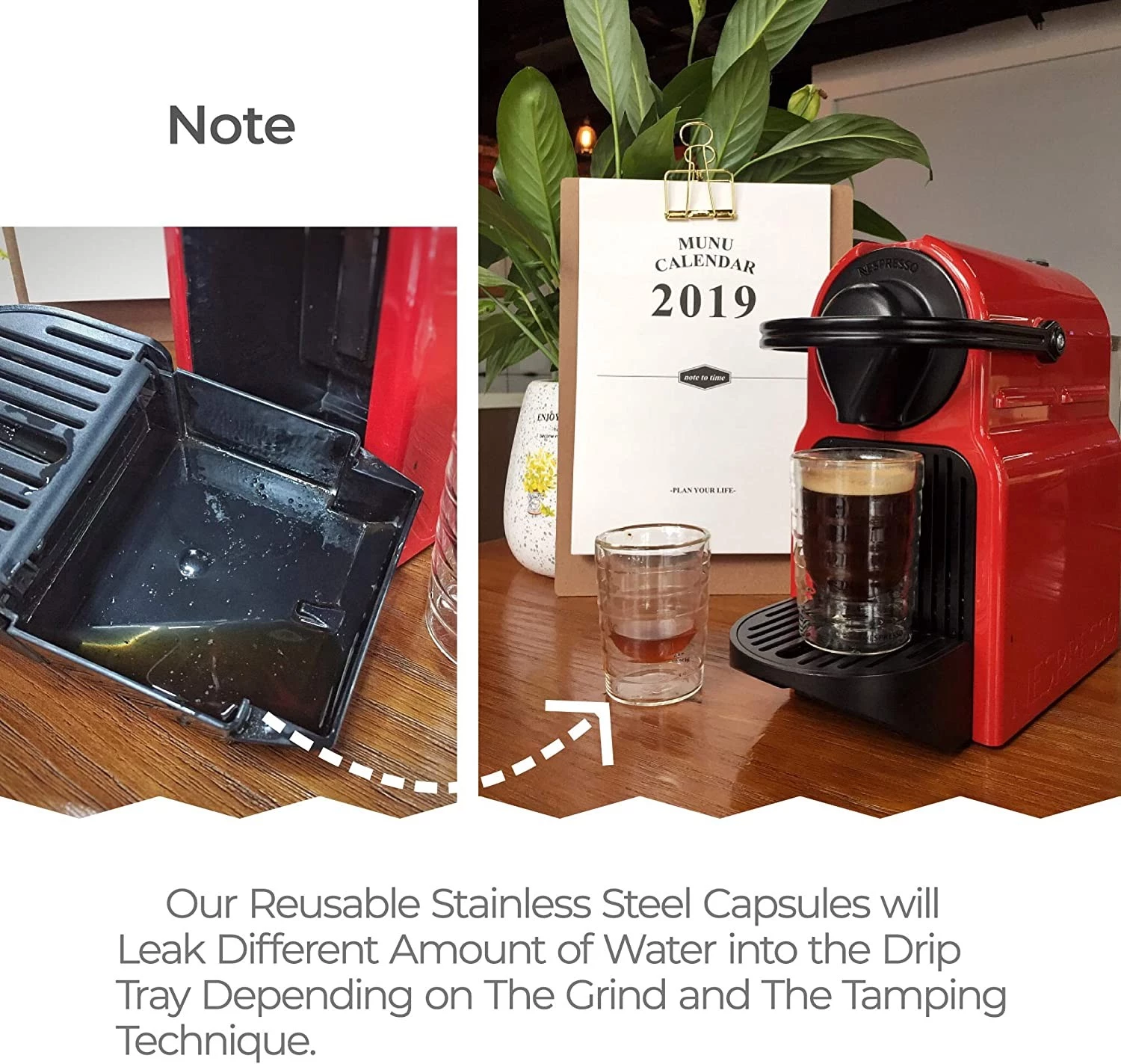 ريكابس كبسولات قهوة من الستانلس ستيل قابلة لاعادة الملء قابلة لاعادة الاستخدام متوافقة مع ماكينة تحضير قهوة نسبرسو - B07NDWZVDL