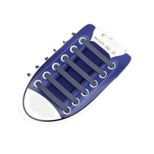 12pcs /Pair Fashion Unisex Athletic Running No-Tie Gray Color Elastic Silicone Shoelaces