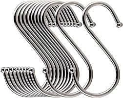10 pcs - S Heavy Duty Stainless Steel S-Shaped Hanging Hook, Kitchen Pot Metal Hangers - B0BN29YD4D