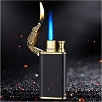 B0BNFD5N3X - ( 1 pcs - Metal Creative Dragon Crocodile Tiger Dolphin Double Fire Lighter Blue Flame Windproof Open Fire Conversion Lighter Unusual Gift (Random Color may apply