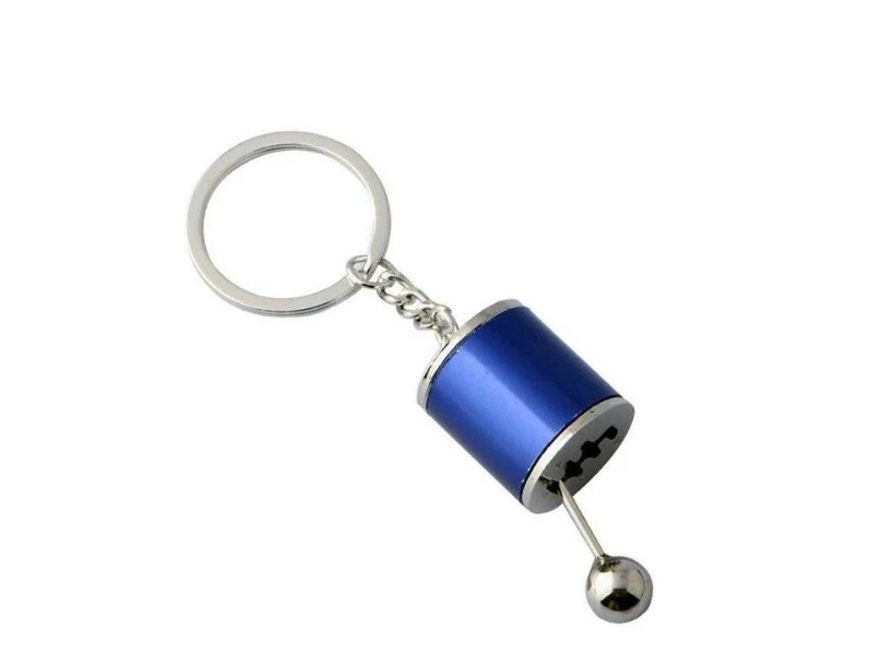 Zinc Alloy Metal Gear Box Shifter Keychain - Blue -B091DQ1V52