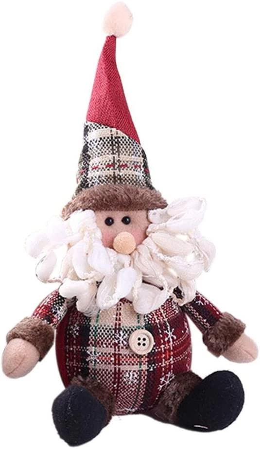 هدية عيد الميلاد سانتا كلوز رجل الثلج الأيل لعبة محشوة القطن الحلي عيد الميلاد شجرة الجدول ديكور دمية - B09N1H7V3K