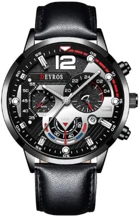 Fashion Mens Sports Watches Luxury Stainless Steel Quartz Wrist Watch Calendar Luminous Clock Men Business Casual - B0BPJJWSVQ