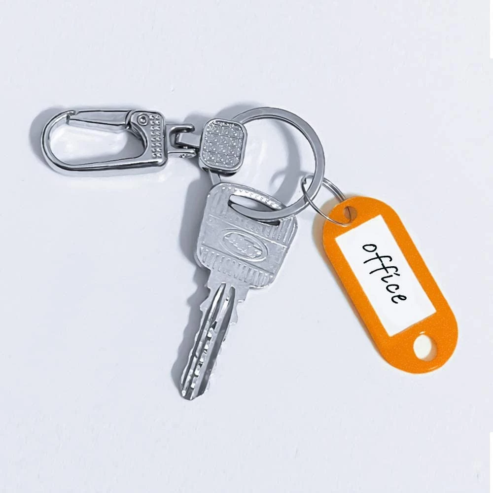 B08YNHTQTJ -مجموعة من 20 بطاقة تعريف مفتاح بلاستيك من مانيينج، سلسلة مفاتيح مع حلقة منقسمة للاسم وبطاقات الذاكرة، سلسلة مفاتيح فوب بـ10 الوان، NC027