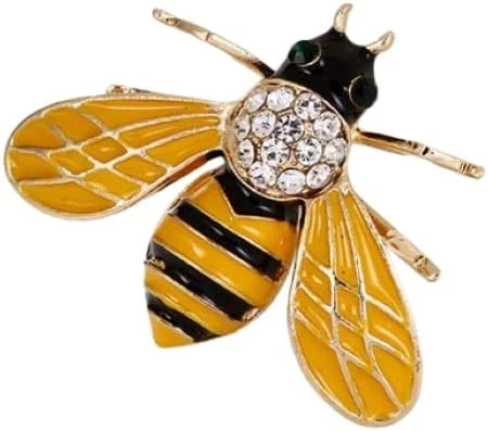دبوس بروش بتصميم نحلة كبيرة بتصميم عتيق لطيف على شكل حشرات مطلية بالمينا مناسب كهدية مجوهرات (D), 3.9cm*1.9cm/1.54in*0.75in(Approx.), معدن, بيريل - B0BRCDY746-بروش