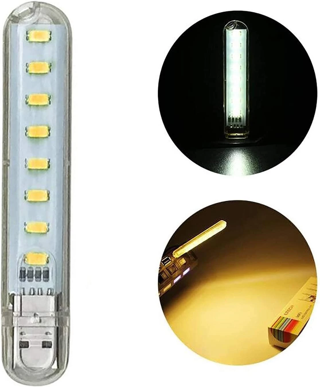 مصباح LED صغير USB لاضواء الكتب 8 LED اس ام دي للكمبيوتر واللاب توب والنوت بوك والجوال وشاحن الطاقة ومصباح القراءة - B0BT5WF5PN