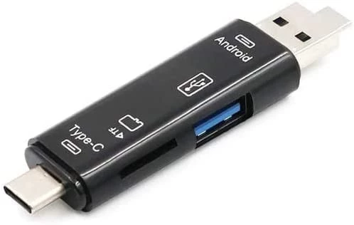 قارئ بطاقات ذاكرة 5 في 1 متعدد الوظائف USB 2.0 نوع C/USB/Micro Usb/Tf/SD / B0BT5X8P6B