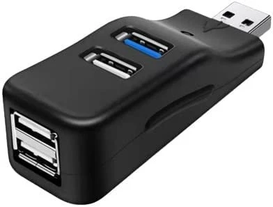 موزع موزع USB 3.0، صندوق مقسم صغير 3/4 منافذ للكمبيوتر واللاب توب والموبايل، قارئ قرص U عالي السرعة - B0BWGZVD3P